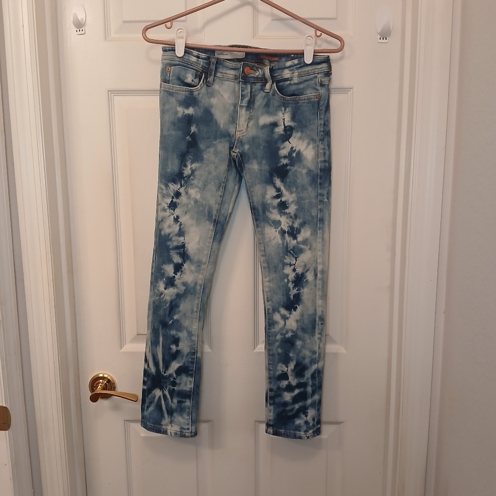 EUC Anthropologie Pilcro Tie Dye Jeans Boyfriend Size 24P Boho